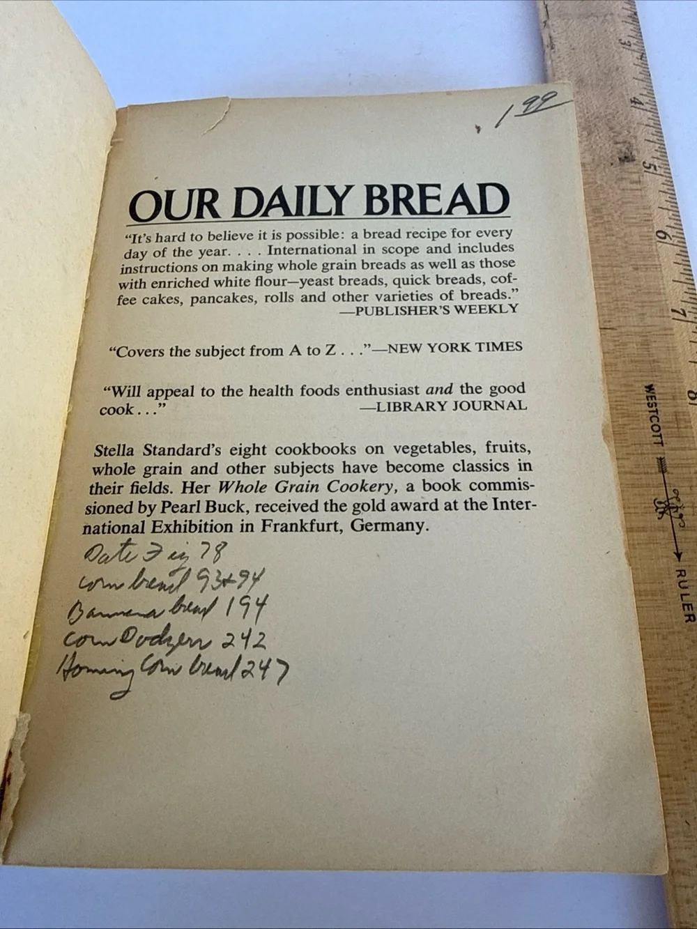 Our Daily Bread Cookbook - VTG bread recipes.